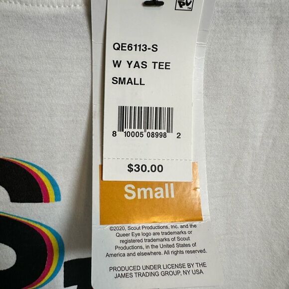NWT Queer Eye Unisex White Short Sleeve Graphic Tee Shirt “Yes Henny” - Size S - Picture 5 of 6